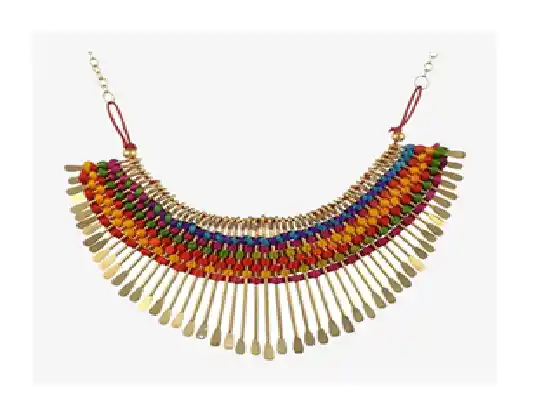 Traditional Afghan female necklace with beads and silver decorations