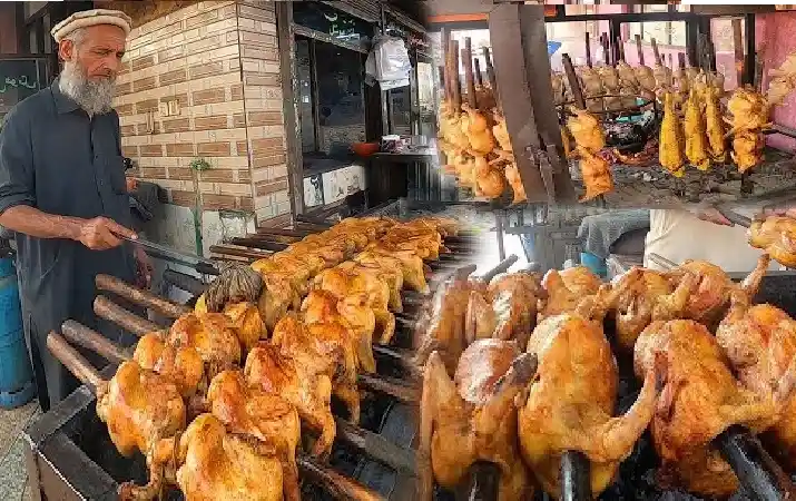Traditional Afghan Chicken Sajji roasted chicken