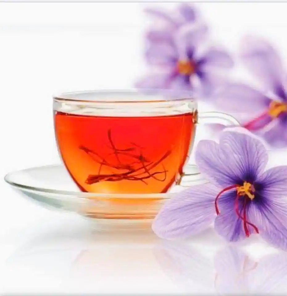 Afghan saffron flowers growing in agricultural fields